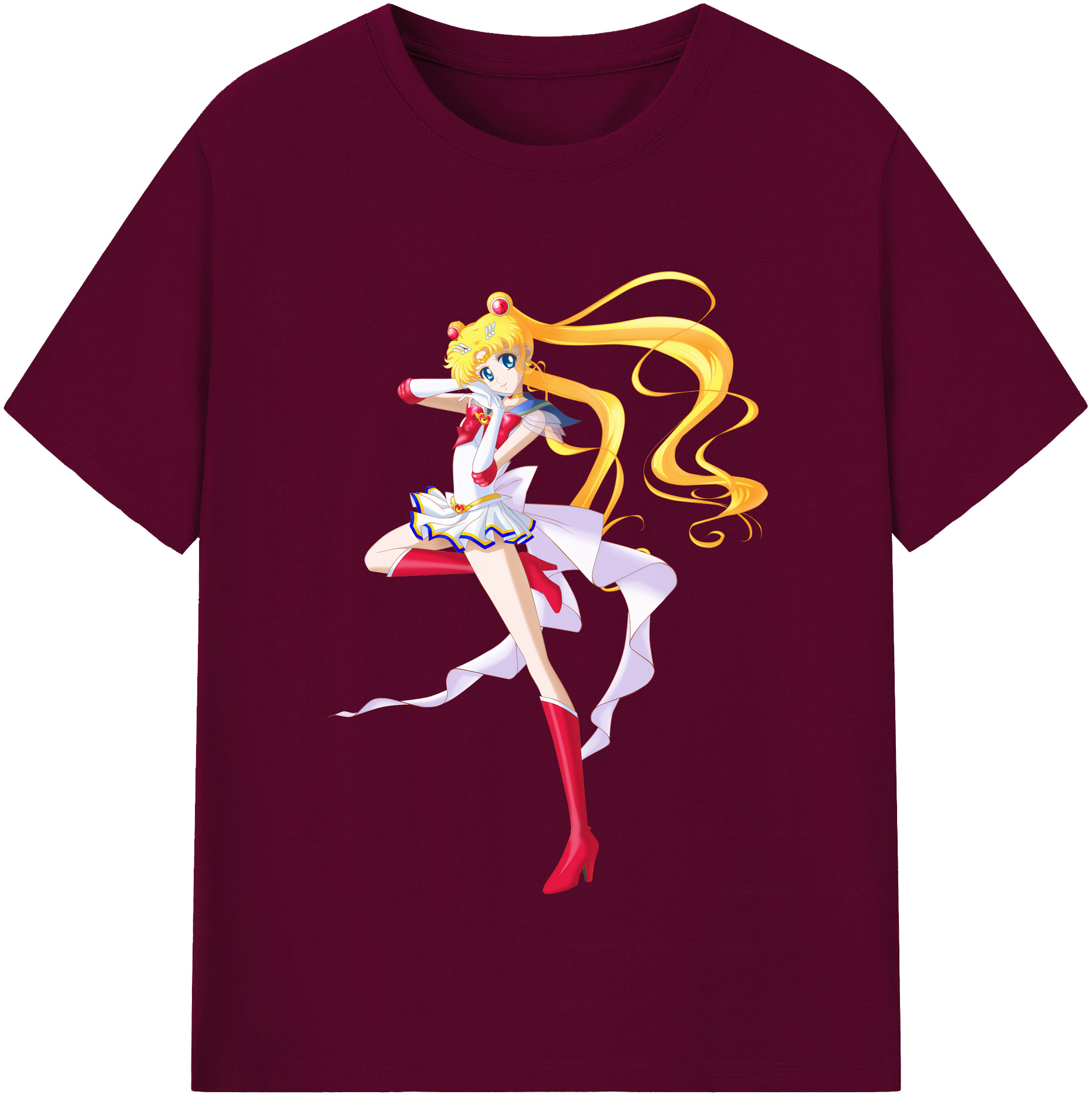 （画像用） 美少女戦士セーラームーン 月野 うさぎ つきの うさぎ Sailor Moon Tsukino Usagi レディースカジュアルプリントTシャツ（綿100％）